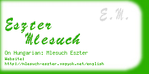 eszter mlesuch business card